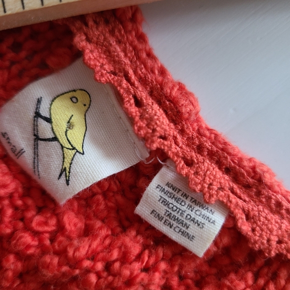 Anthropologie Sparrow coral cotton texture sweater - Picture 5 of 7